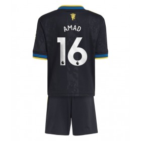 Manchester United Amad Diallo #16 Tredje Kläder Barn 2025-26 Kortärmad (+ Korta byxor)